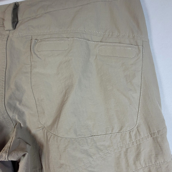 Salomon Convertible Hiking Pants Wms Sz 8/32Wx30 Zip Off Khaki Outdoors Ripstop - Picture 8 of 12